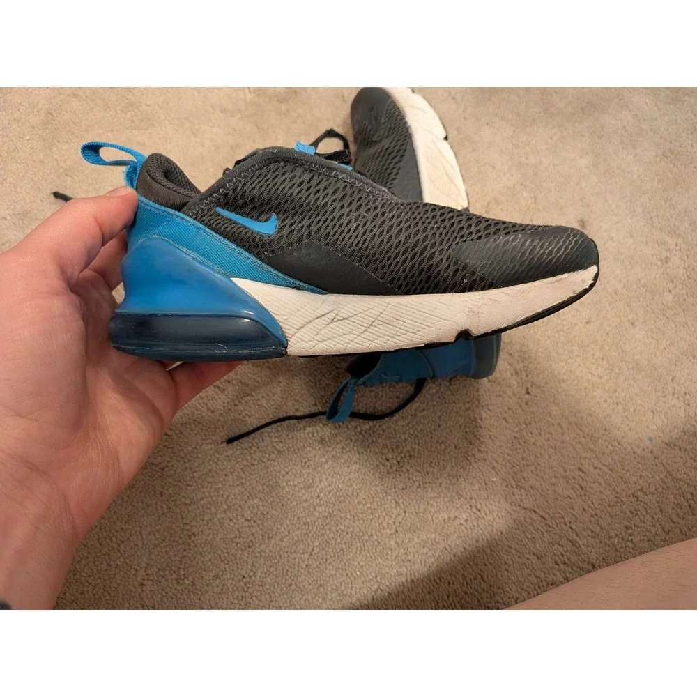 Nike Air Max 270 Kids‎ Anthracite Blue Fury Sneakers AO2372-034 Size 13.5C